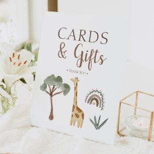 Signe De Table Boho Safari Aquarelle Baby shower Cartes et Cadeau