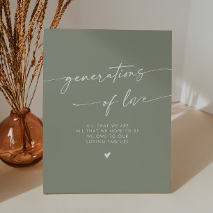 Signe De Table Boho Sage Green Generations of Love Mariage