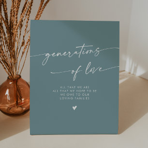 Signe De Table Boho Seafoam Turquoise Generations of Love Mariage