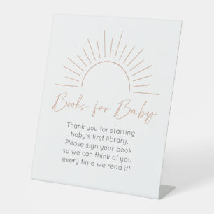 Signe De Table Boho Sun Baby shower Livres pour bébé