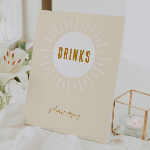 Signe De Table Boho Sunshine Baby shower minimaliste Boissons