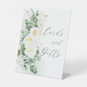 Signe De Table Boho White Roses   Cartes et cadeaux Eucalyptus
