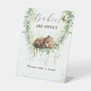Signe De Table Bois Animaux Végétation Baby shower doux Traiteur