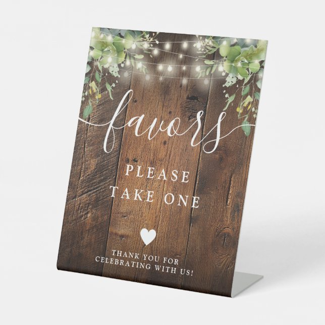 Signe De Table Bois Rustique Chaîne Lumineuses Verdure Boho Faveu (Recto)