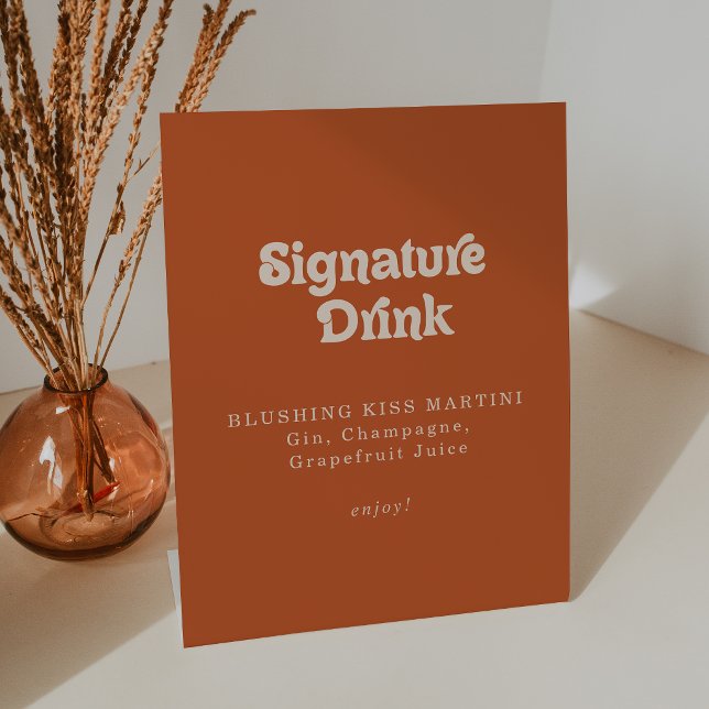 Signe De Table Boisson de signature de mariage en terre cuite sim (Créateur téléchargé)
