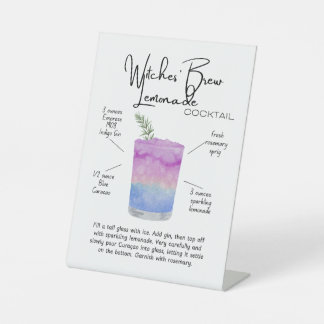 Signe De Table Boisson gazeuse aux sorcières Cocktail de limonade