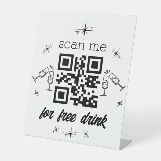 Signe De Table boisson gratuite code qr chic chic (Recto)