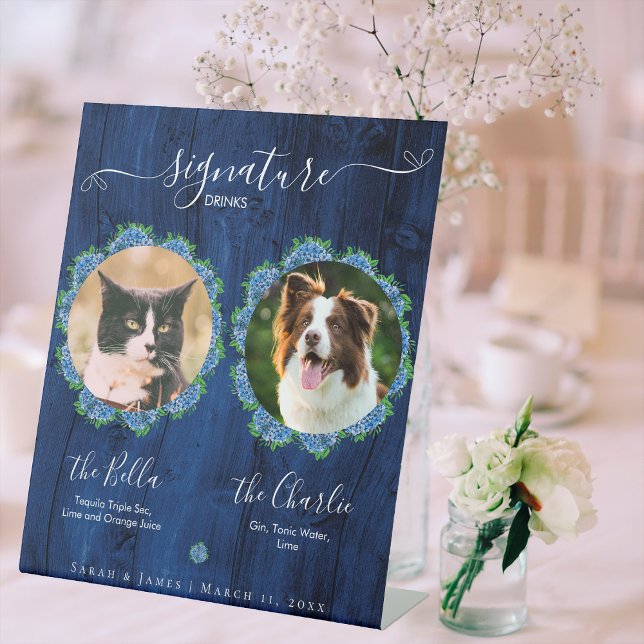 Signe De Table Boisson pour animaux de compagnie en bois avec hyd (Créateur téléchargé)