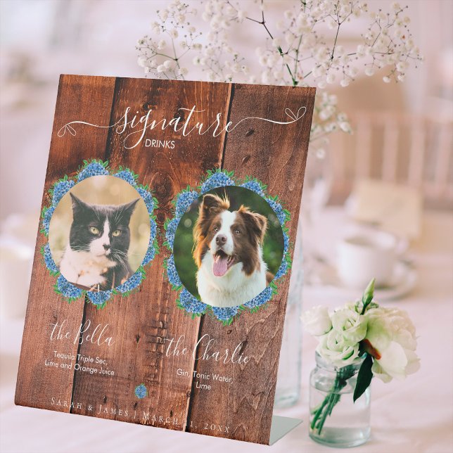 Signe De Table Boisson pour animaux de compagnie signée Hydrangea (Créateur téléchargé)