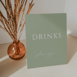 Signe De Table Boissons Baby showers vertes de Sage Whimsical
