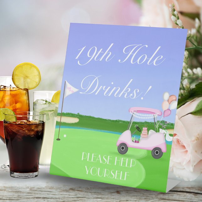 Signe De Table Boissons de la 19e Fête de Mariage de Golf (Créateur téléchargé)