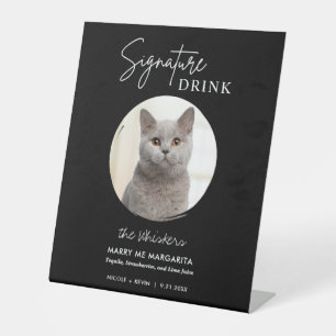 Signe De Table Boissons de signature de mariage de chat Bar de co