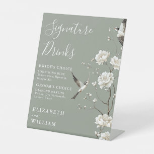 Signe De Table Boissons de signature de mariage de chinoiserie ve