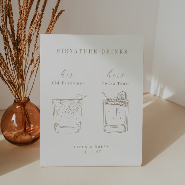 Signe De Table Boissons de signature de mariage OASIS (Créateur téléchargé)
