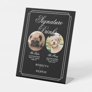 Signe De Table Boissons de signature de mariage pour chien en noi