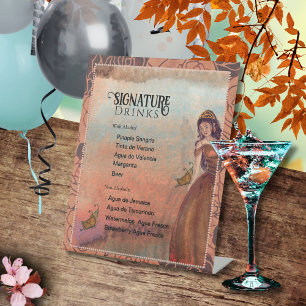 Signe De Table Boissons de signature de Quinceañera en cuivre mét