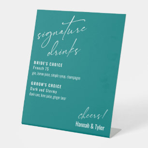 Signe De Table Boissons de signature d'écriture manuscrite contem