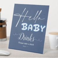 Boissons élégantes bleu foncé pour Baby Shower Hel