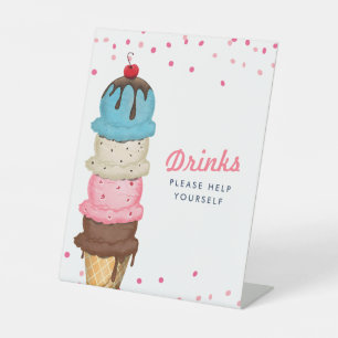 Signe De Table Boissons glacées d'été pour Baby Shower