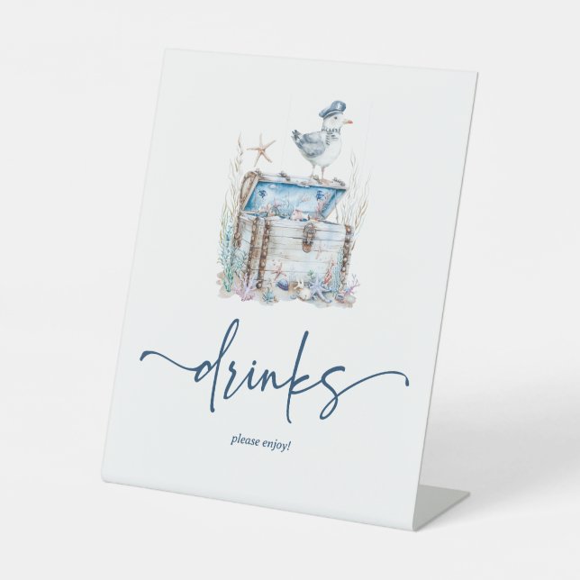 Signe De Table Boissons Nautiques Baby showers Ahoy (Recto)