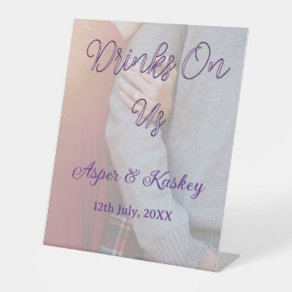 Signe De Table Boissons offertes bar ouvert photo de mariage coup
