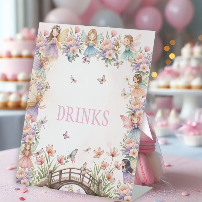 Signe De Table Boissons pour 1er anniversaire de jardin de fées f (Créateur téléchargé)