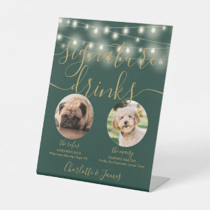Signe De Table Boissons Signature Chien de Compagnie Guirlande Lu