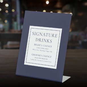 Signe De Table Boissons Signature Classiques Modernes Bleu Marine