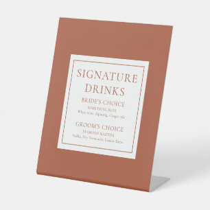 Signe De Table Boissons Signature Classiques Modernes En Terracot