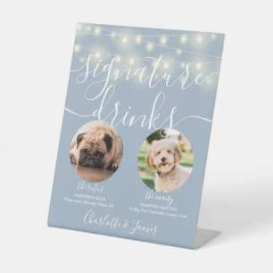 Signe De Table Boissons Signature de Chien Domestique Guirlande L