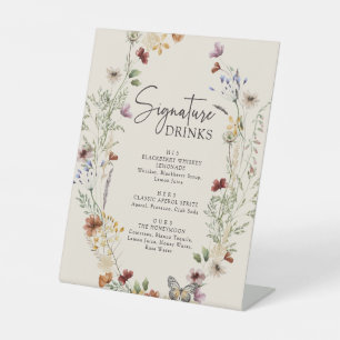 Signe De Table Boissons Signature Florales Bohème Rustique