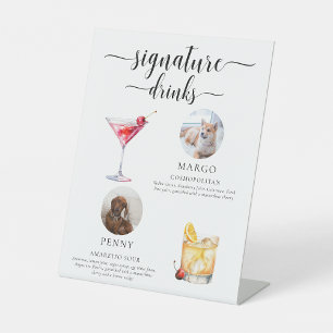Signe De Table Boissons Signature Photo Animaux de Compagnie Mini