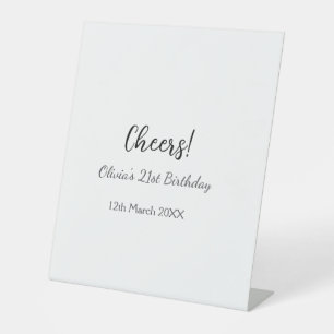 Signe De Table Bonjour 21e anniversaire ajouter nom date simple m