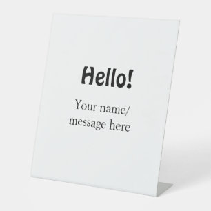 Signe De Table Bonjour ajouter un message de nom simple minimum é