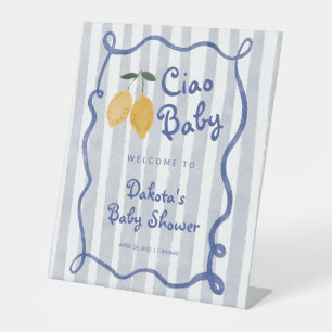 Signe De Table Bonjour Baby Lemon Boys Baby shower Bienvenue