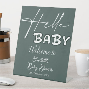 Signe De Table Bonjour Bébé Élégante Fête de Naissance Bienvenue