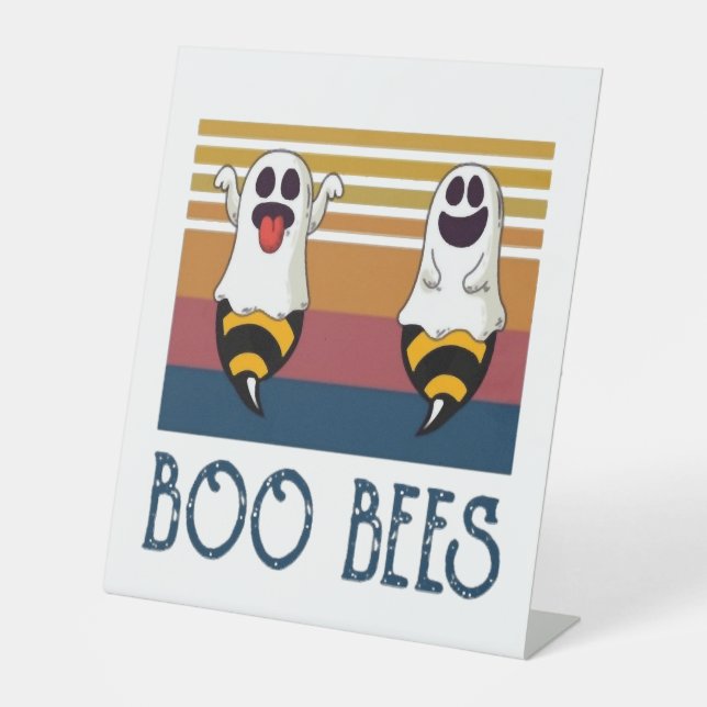 Signe De Table Boo Bees Couple Ghost Chemise Halloween (Recto)