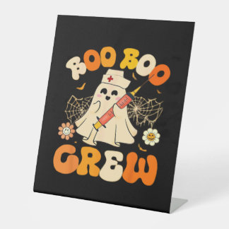Signe De Table Boo Boo Crew Drôle Fantôme Pour Infirmière, Rétro 
