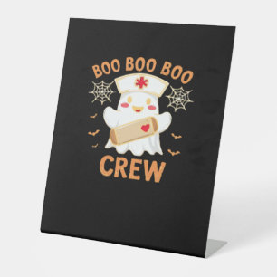 Signe De Table Boo Crew Drôle Fantôme Éffrayant Halloween Infirmi