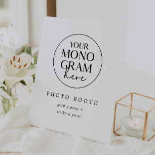 Signe De Table Booth photo Mariage MEGHAN noir blanc