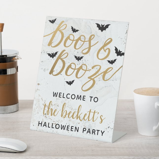 Signe De Table Booze & Booze Adult Halloween Party Welcome (In SItu)