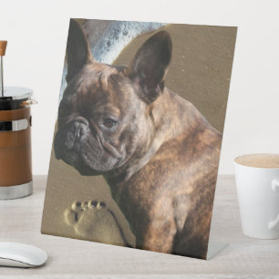 Signe De Table Bouledogue français au bord de la mer French Bulld