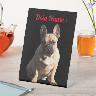 Signe De Table Bouledogue français Mignon Bouledogue Français
