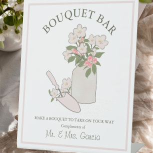 Signe De Table Bouquet Bar Créez votre propre Mariage de fleurs