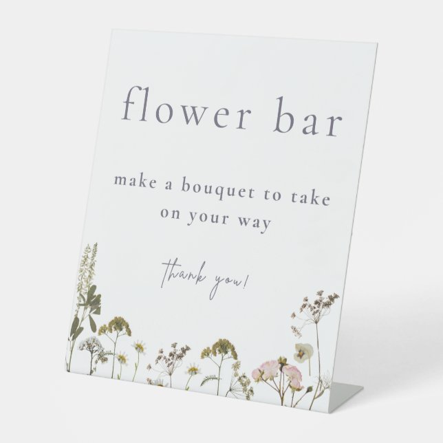 Signe De Table Bouquet bar de fleurs    (Recto)