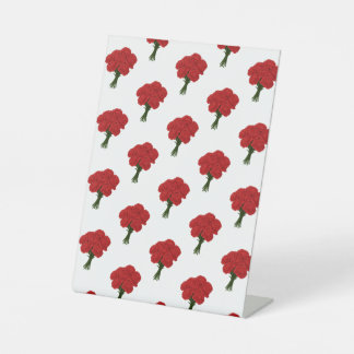 Signe De Table Bouquet des oeillets rouges - Art romantique éléga