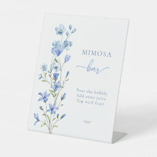 Signe De Table Bouquet floral bleu Dusty Fleur sauvage Mimosa Bar