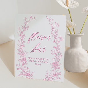 Signe De Table Bouquet Floral Rose Vintage Poster Bar de Fleurs