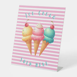 Signe De Table Boutique de crème glacée colorée