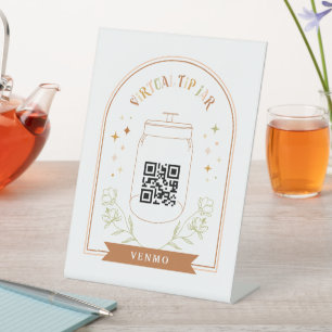 Signe De Table Bouton virtuel Analyser QR Code Cash App Paiement